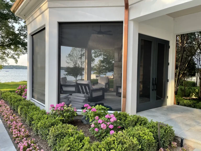 MagnaTrack Insect Screens enclosing outdoor patio to provide protection from bugs while enjoying the fresh air