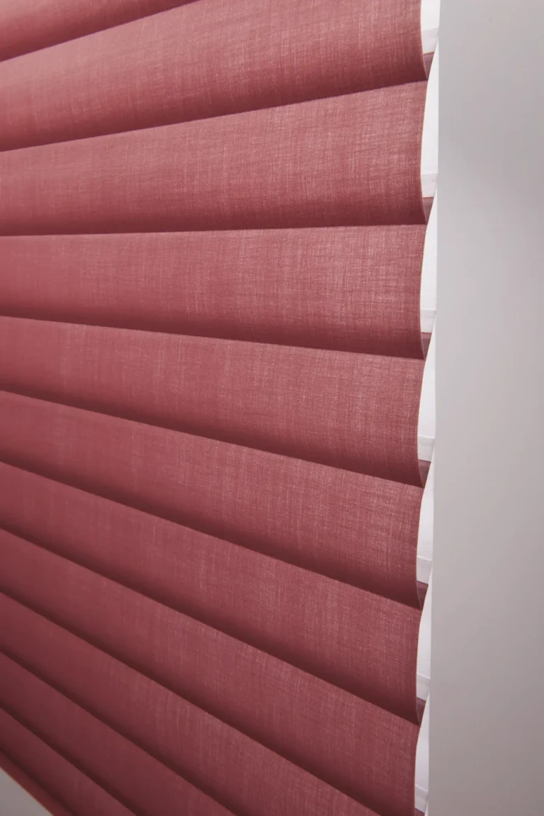 Close up detailed view of sonnette shade demonstrating the cellular nature of the shade that results in its energy efficient nature